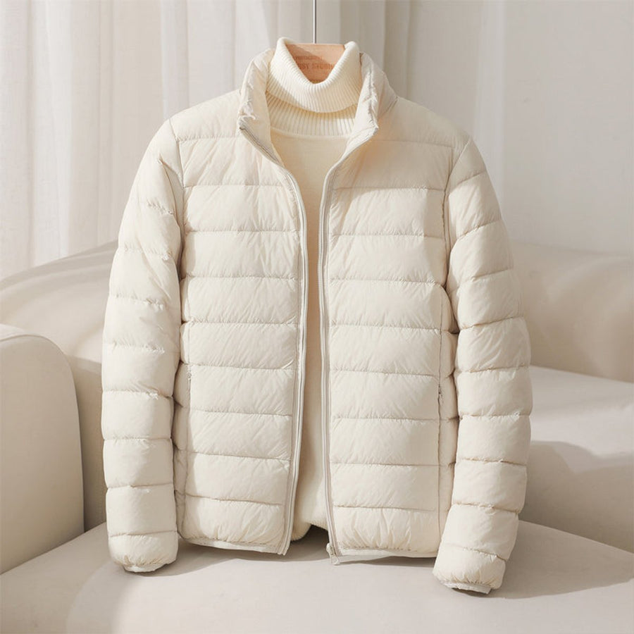 Naomi | Women's Puffer Jacket – Lightweight Quilted Stand Collar view 2