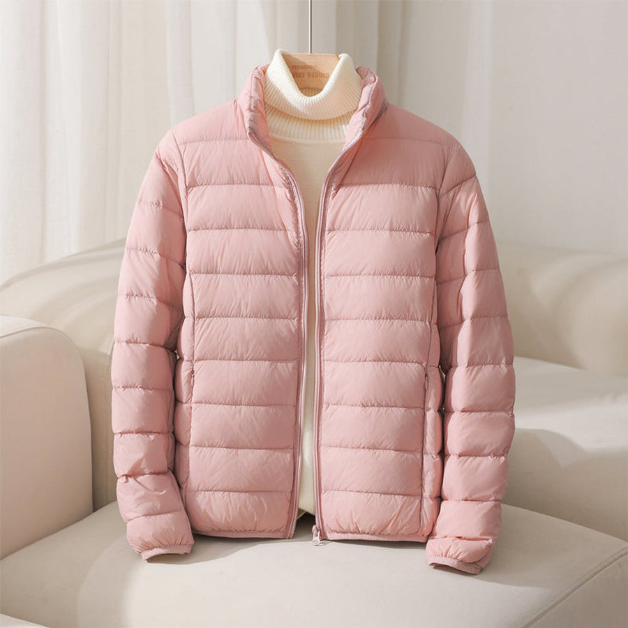 Naomi | Women's Puffer Jacket – Lightweight Quilted Stand Collar view 3