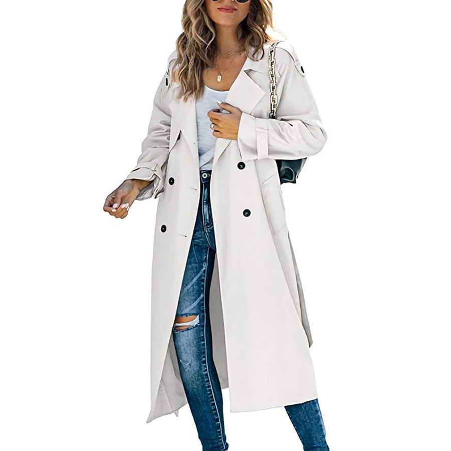 Marigold | Women's Trench Coat – Long Double-Breasted Belted view 1