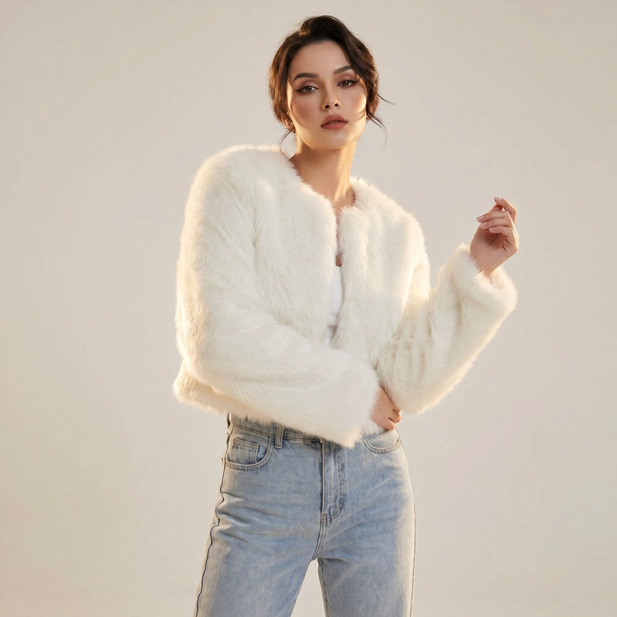 Lorna | Women's Faux Fur Coat – Cropped Short Jacket view 2