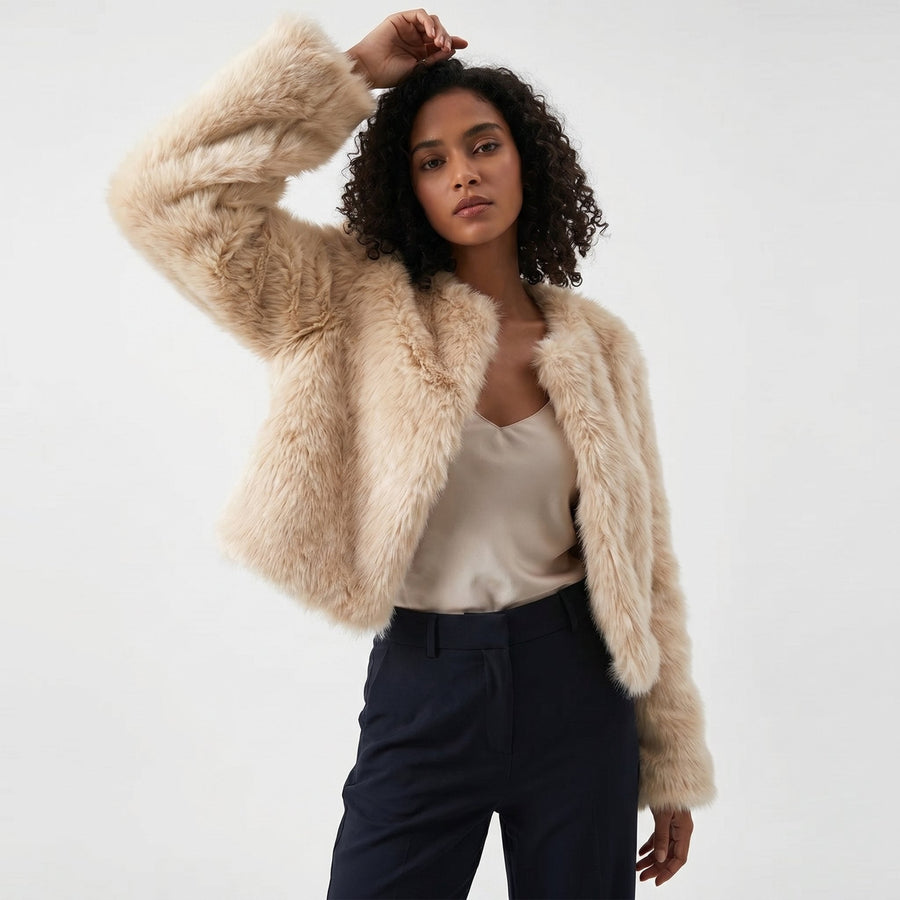 Lorna | Women's Faux Fur Coat – Cropped Short Jacket view 5