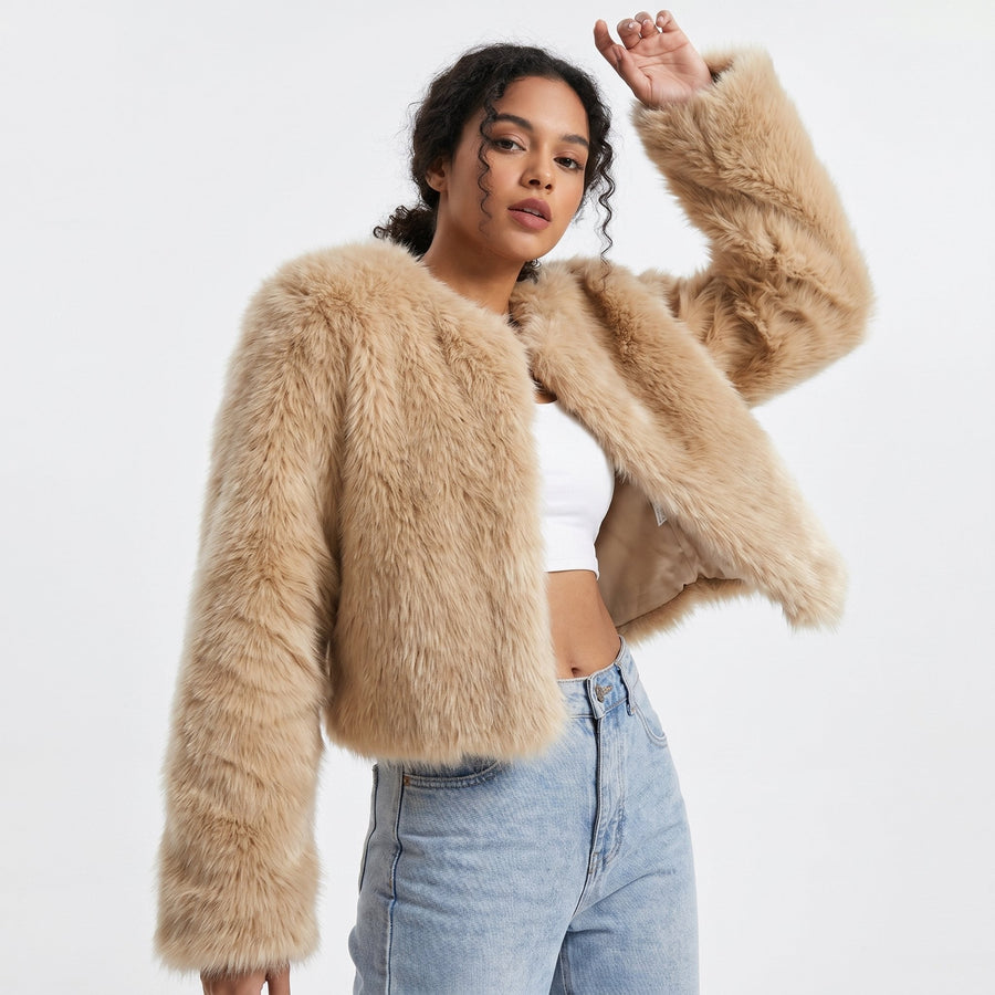 Lorna | Women's Faux Fur Coat – Cropped Short Jacket view 6