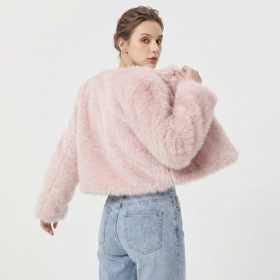 Lorna | Women's Faux Fur Coat – Cropped Short Jacket view 7