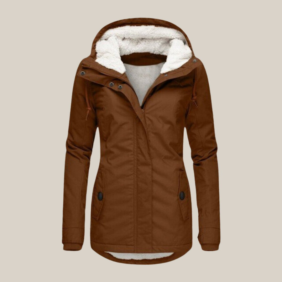 Susannah | Women's Puffer Jacket – Fleece-Lined Hooded Windproof view 10