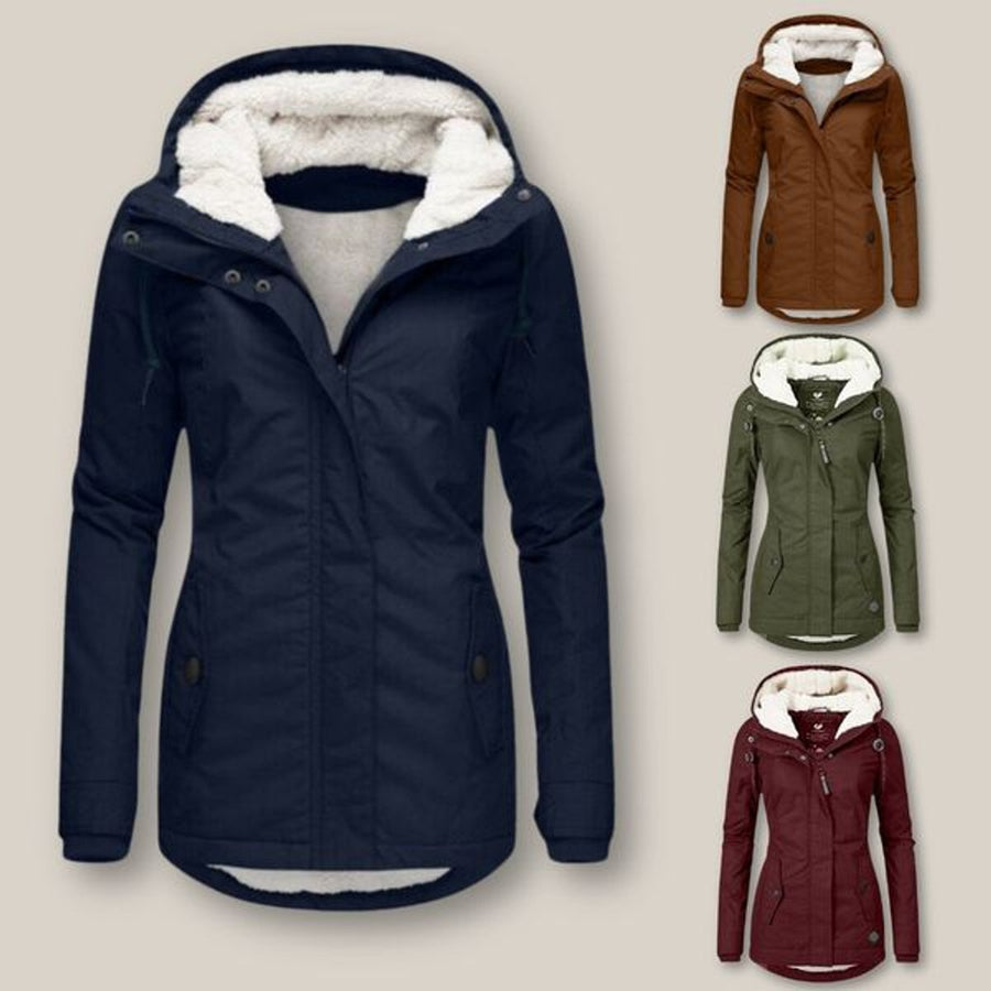 Susannah | Women's Puffer Jacket – Fleece-Lined Hooded Windproof view 11