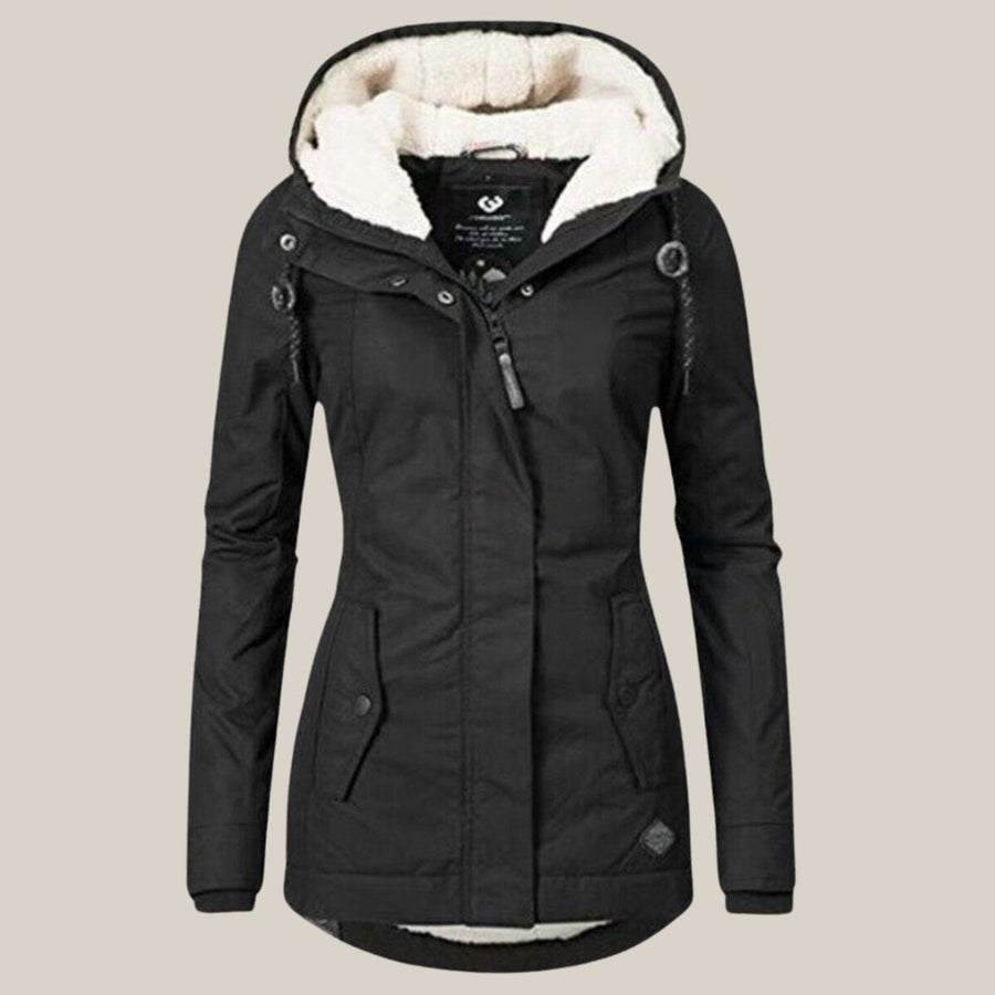 Susannah | Women's Puffer Jacket – Fleece-Lined Hooded Windproof view 3