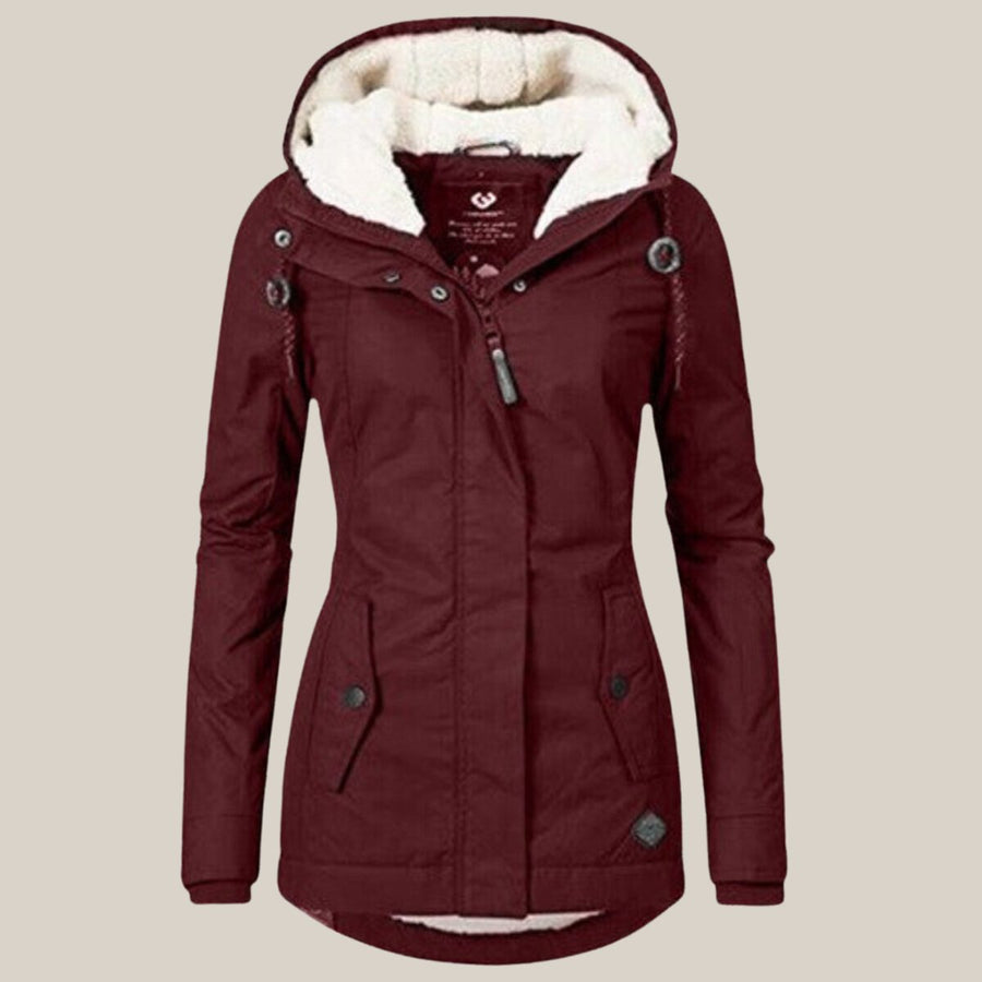 Susannah | Women's Puffer Jacket – Fleece-Lined Hooded Windproof view 8