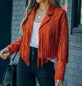 Primrose | Women's Leather Jacket – Fringed Suede Cropped Moto