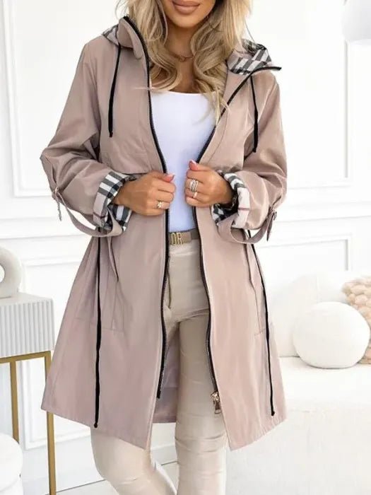 Ivy | Women's Trench Coat – Hooded Waterproof Windproof Zip view 2