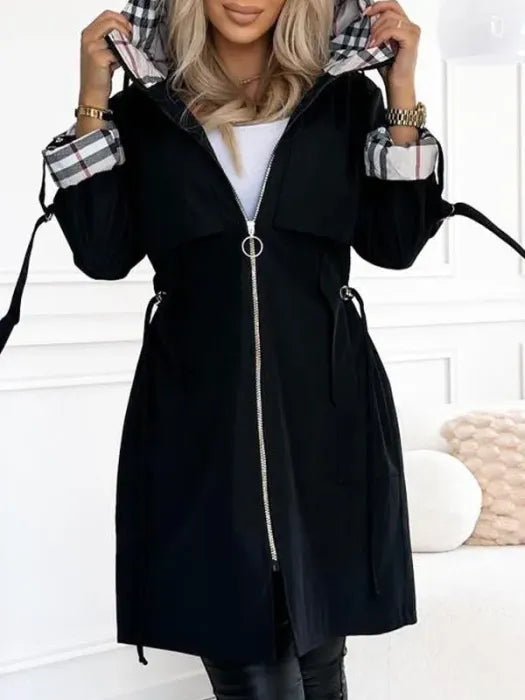 Ivy | Women's Trench Coat – Hooded Waterproof Windproof Zip view 3