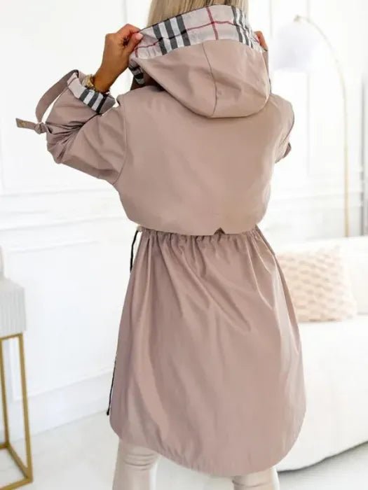 Ivy | Women's Trench Coat – Hooded Waterproof Windproof Zip view 4