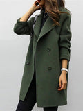 Jemima | Women's Winter Coat – Double-Breasted Long Wool-Blend Oversized