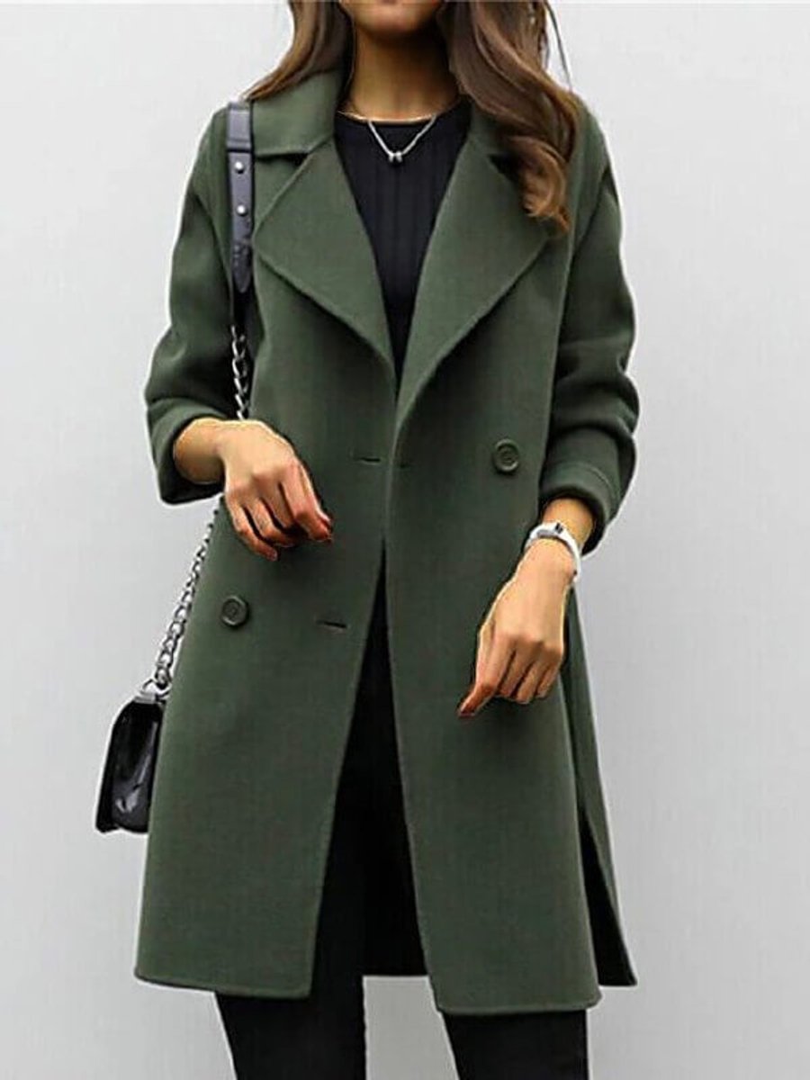 Jemima | Women's Winter Coat – Double-Breasted Long Wool-Blend Oversized view 2