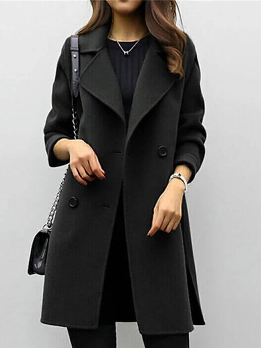 Jemima | Women's Winter Coat – Double-Breasted Long Wool-Blend Oversized view 5