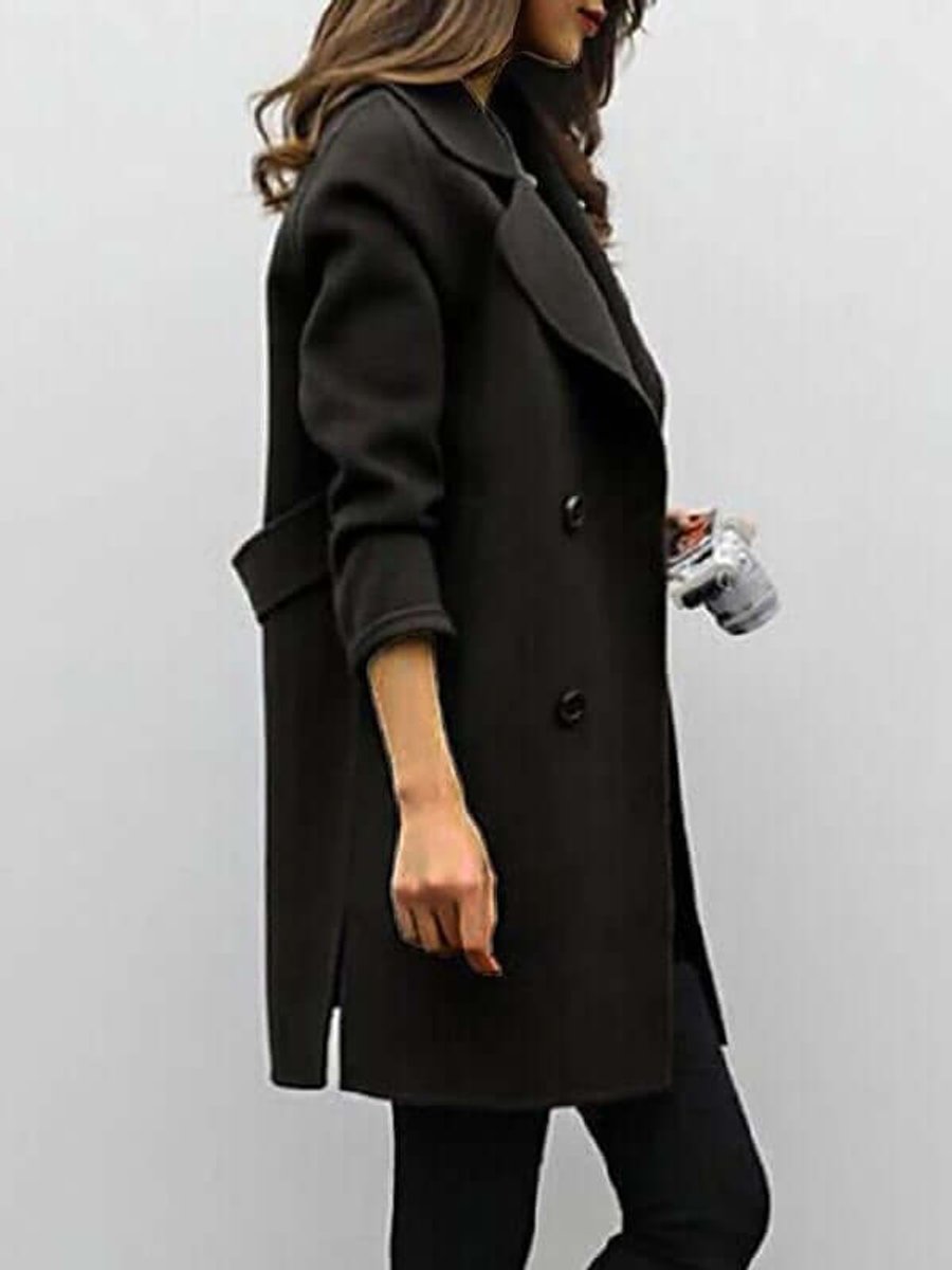 Jemima | Women's Winter Coat – Double-Breasted Long Wool-Blend Oversized view 6