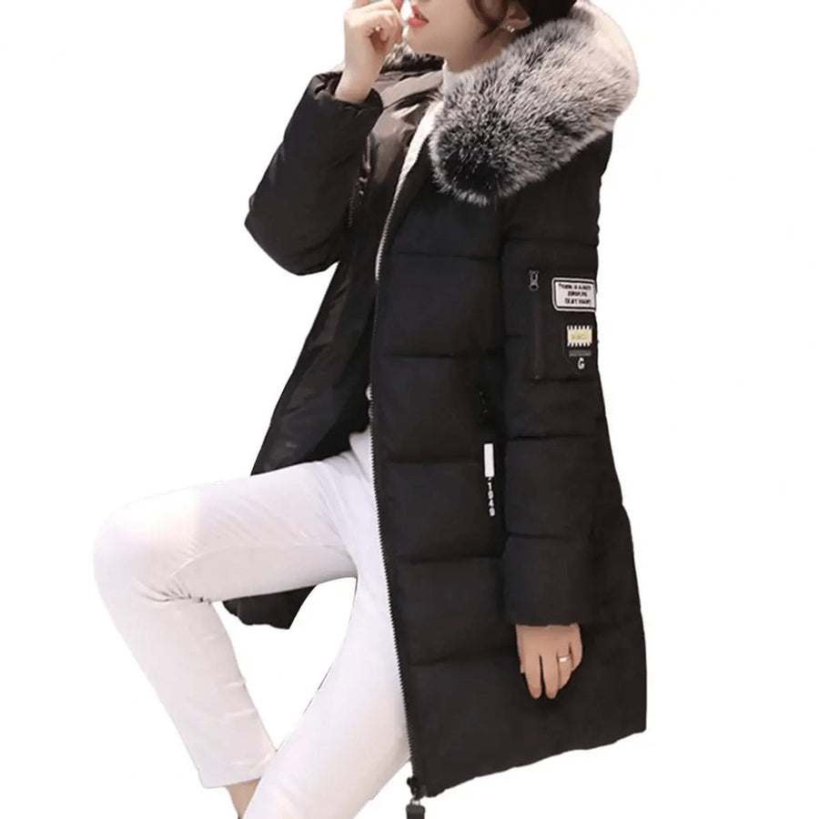 Isadora | Women's Puffer Jacket – Hooded Windproof Mid-Length Quilted view 8