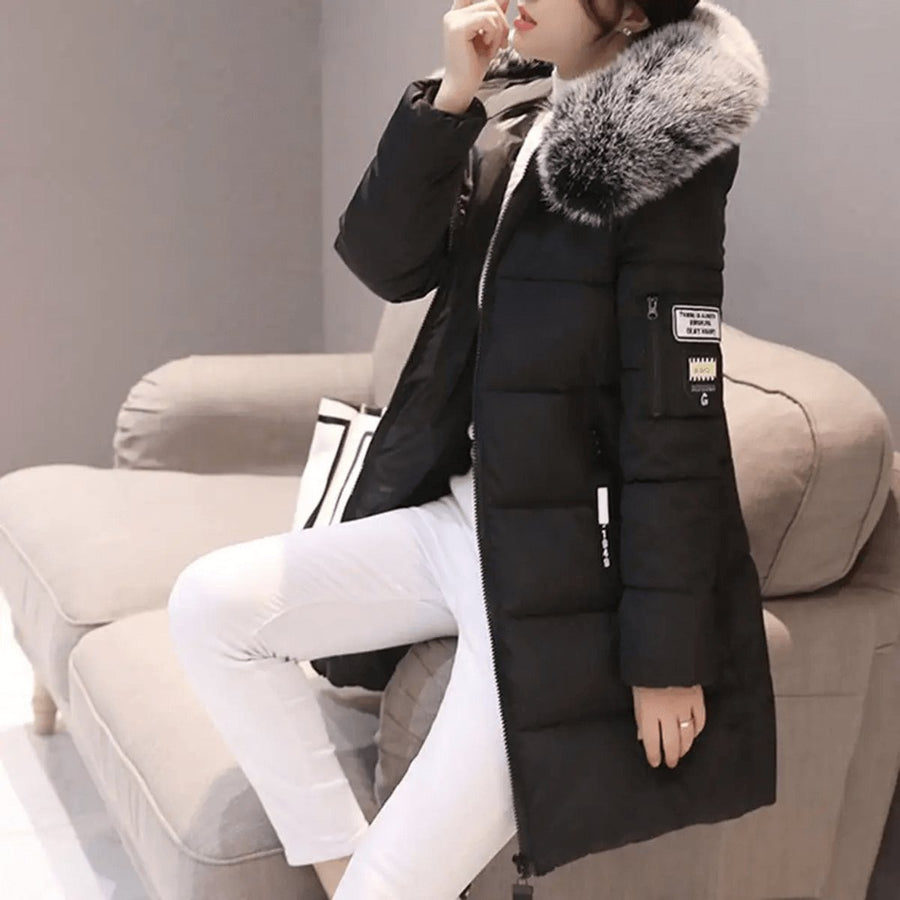 Isadora | Women's Puffer Jacket – Hooded Windproof Mid-Length Quilted view 2