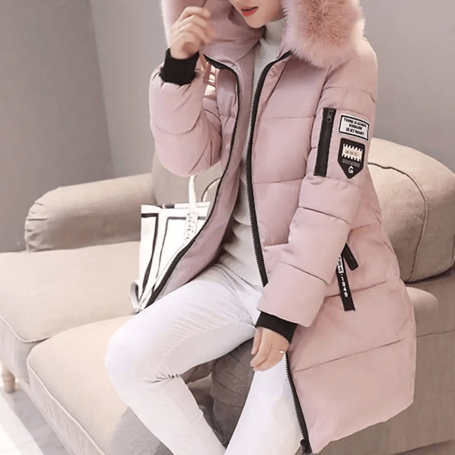 Isadora | Women's Puffer Jacket – Hooded Windproof Mid-Length Quilted view 3