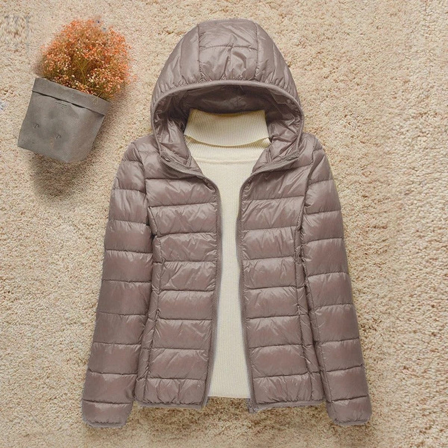 Nell | Women's Puffer Jacket – Lightweight Hooded Packable Down, Plus Size view 1