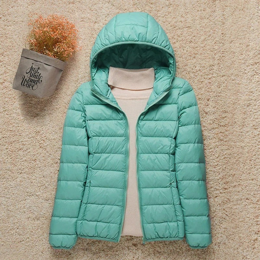 Nell | Women's Puffer Jacket – Lightweight Hooded Packable Down, Plus Size view 10