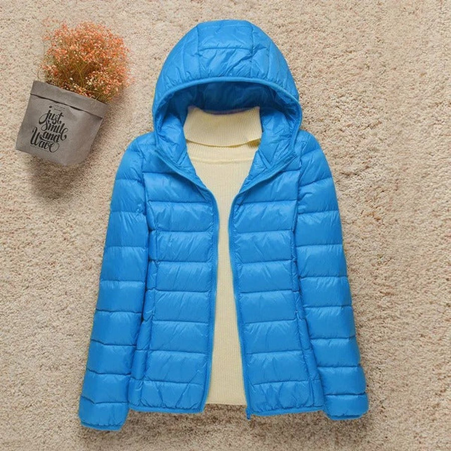Nell | Women's Puffer Jacket – Lightweight Hooded Packable Down, Plus Size view 3