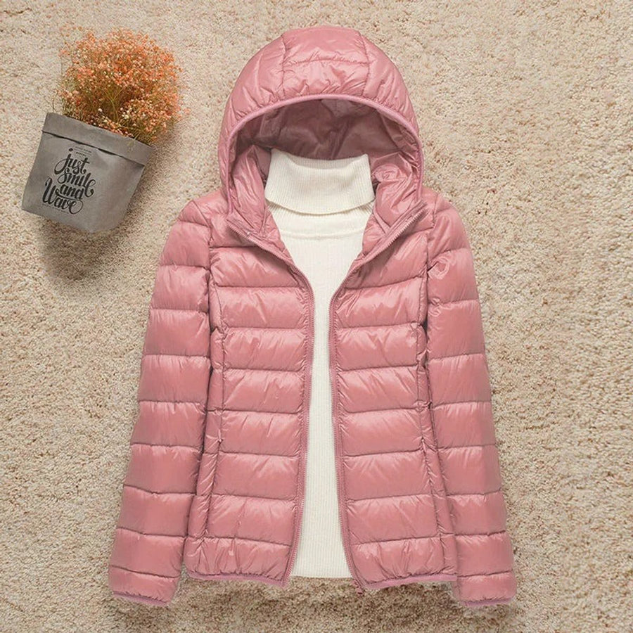Nell | Women's Puffer Jacket – Lightweight Hooded Packable Down, Plus Size view 5