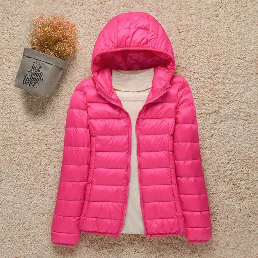Nell | Women's Puffer Jacket – Lightweight Hooded Packable Down, Plus Size view 6