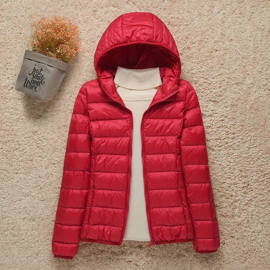Nell | Women's Puffer Jacket – Lightweight Hooded Packable Down, Plus Size view 7