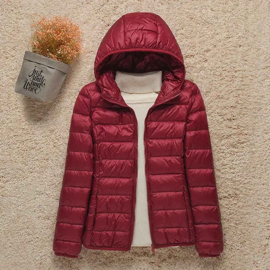 Nell | Women's Puffer Jacket – Lightweight Hooded Packable Down, Plus Size view 8