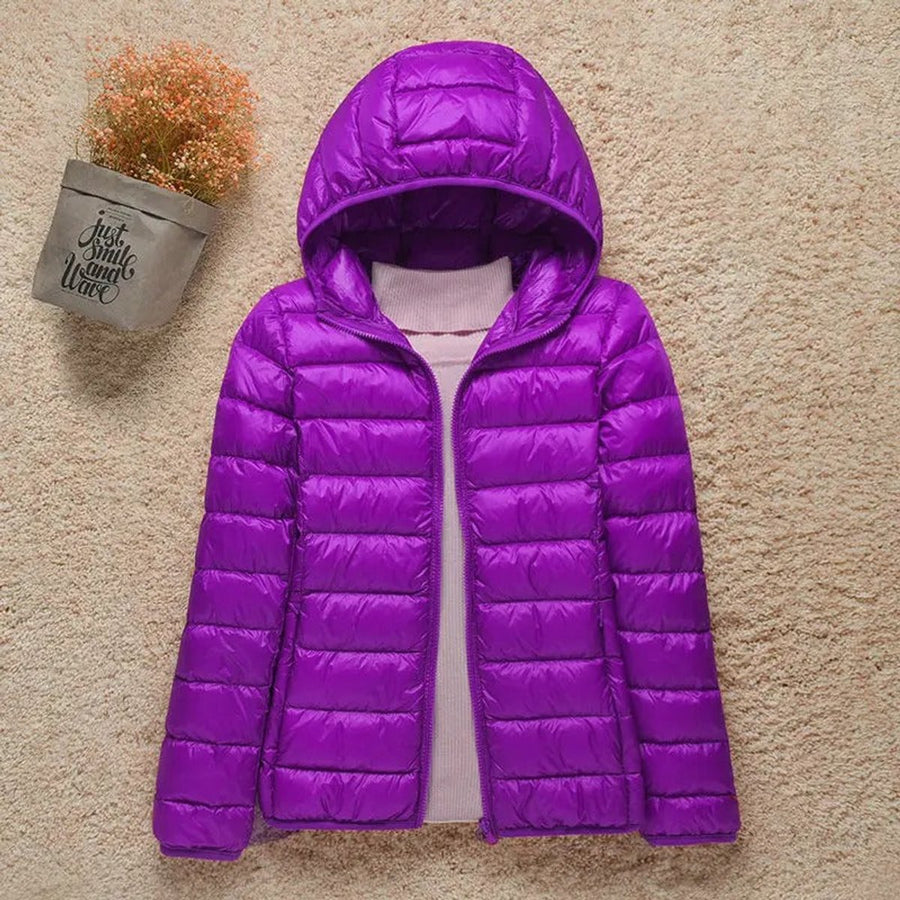 Nell | Women's Puffer Jacket – Lightweight Hooded Packable Down, Plus Size view 9