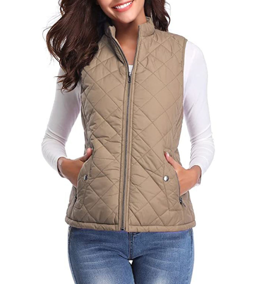 Jocelyn | Women's Puffer Vest – Lightweight Quilted Zip-Up view 3