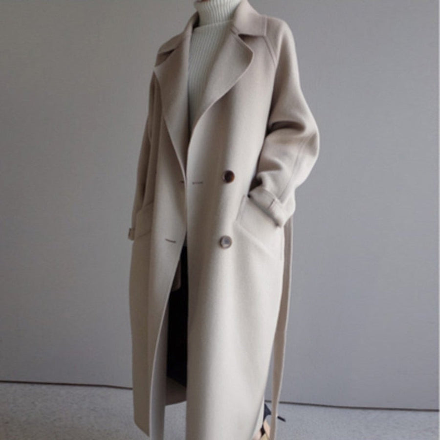 Lavinia | Women's Trench Coat – Long Double-Breasted Wool-Blend view 1