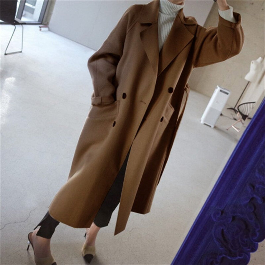 Lavinia | Women's Trench Coat – Long Double-Breasted Wool-Blend view 3