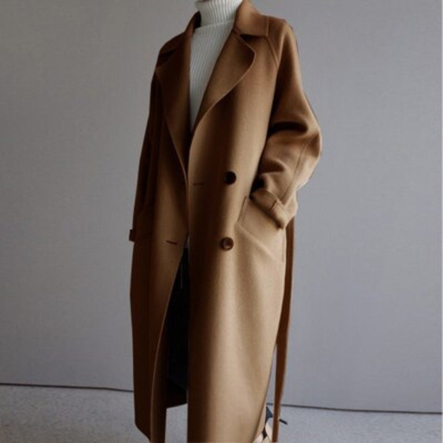 Lavinia | Women's Trench Coat – Long Double-Breasted Wool-Blend view 5