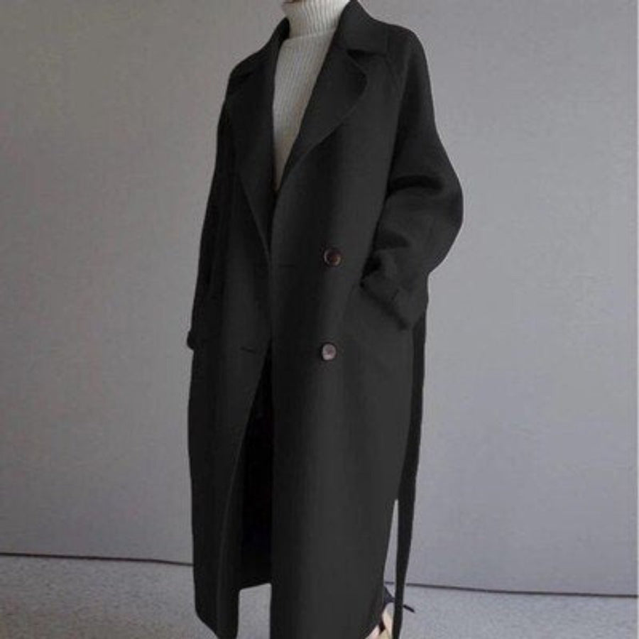 Lavinia | Women's Trench Coat – Long Double-Breasted Wool-Blend view 6