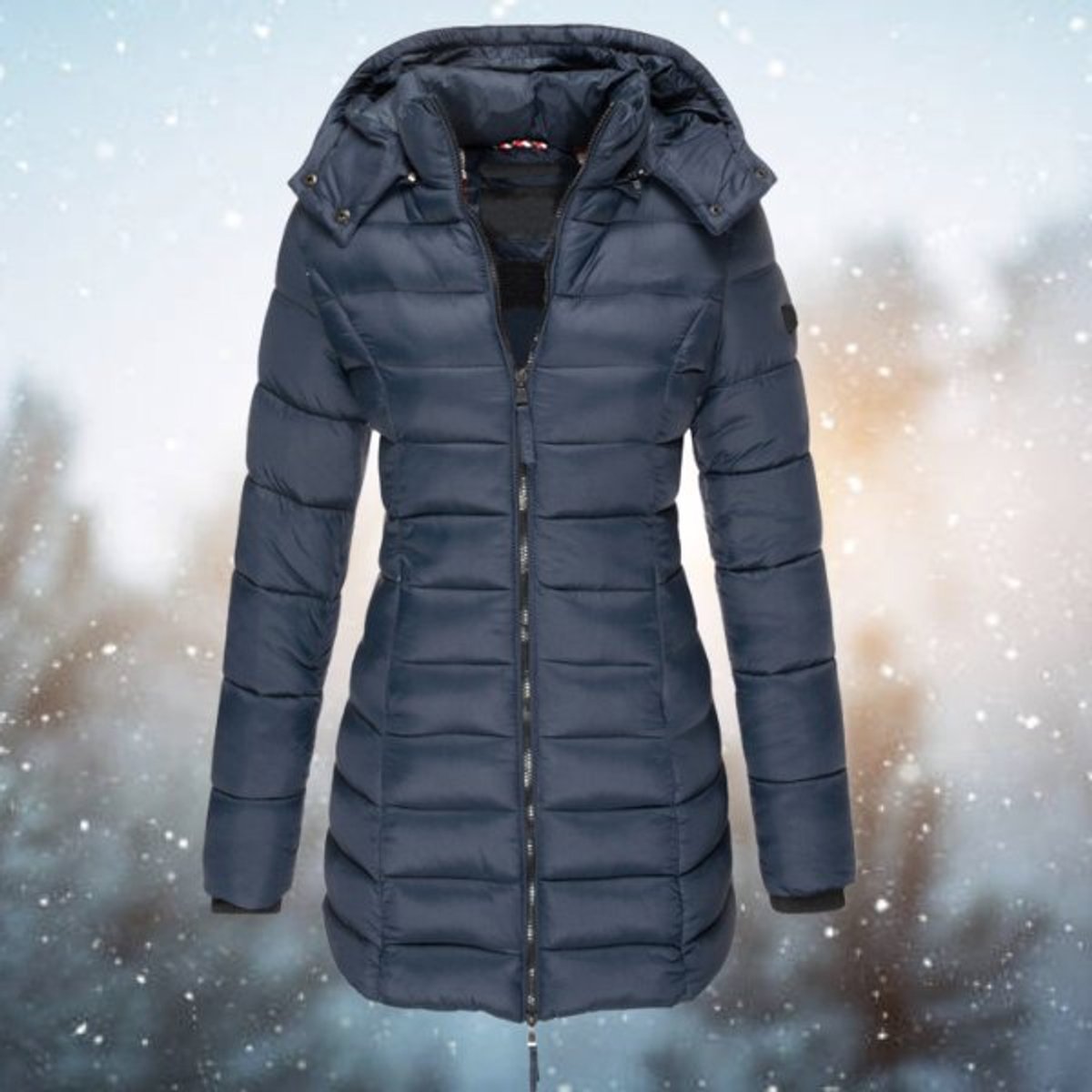 Ottilie | Women's Puffer Jacket – Long Hooded Quilted Padded Coat