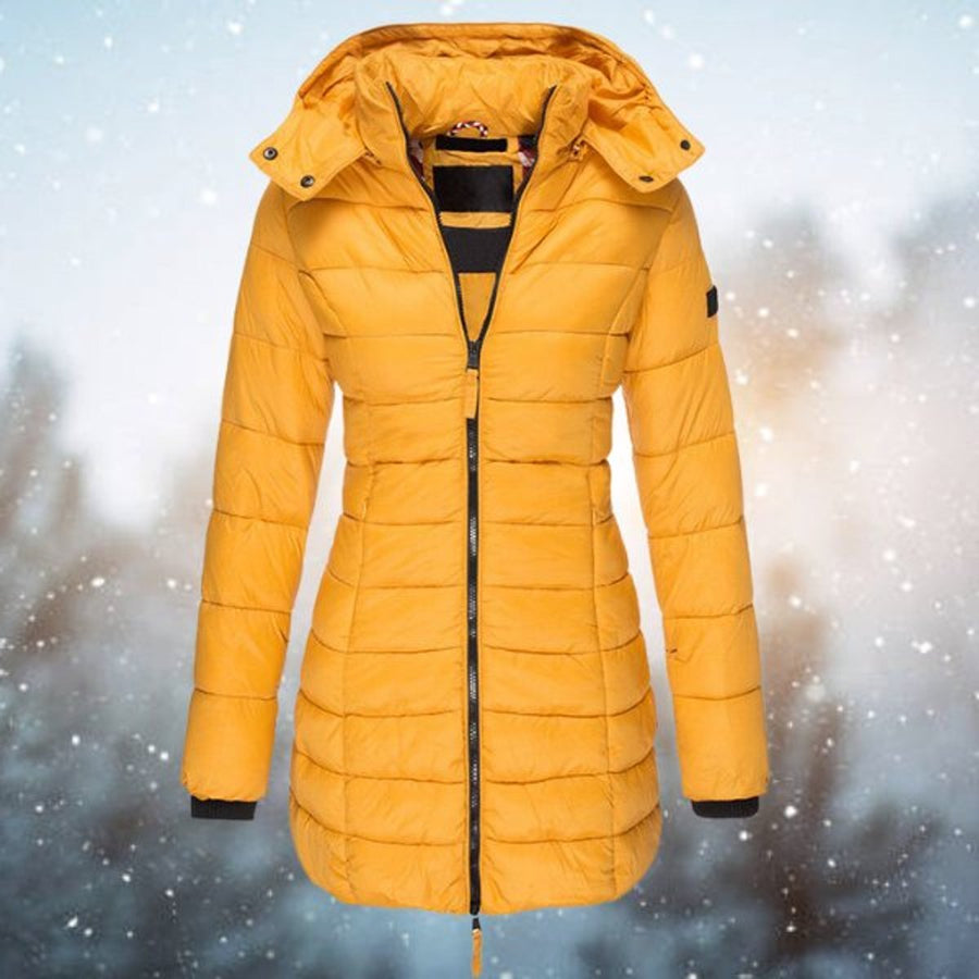 Ottilie | Women's Puffer Jacket – Long Hooded Quilted Padded Coat view 2