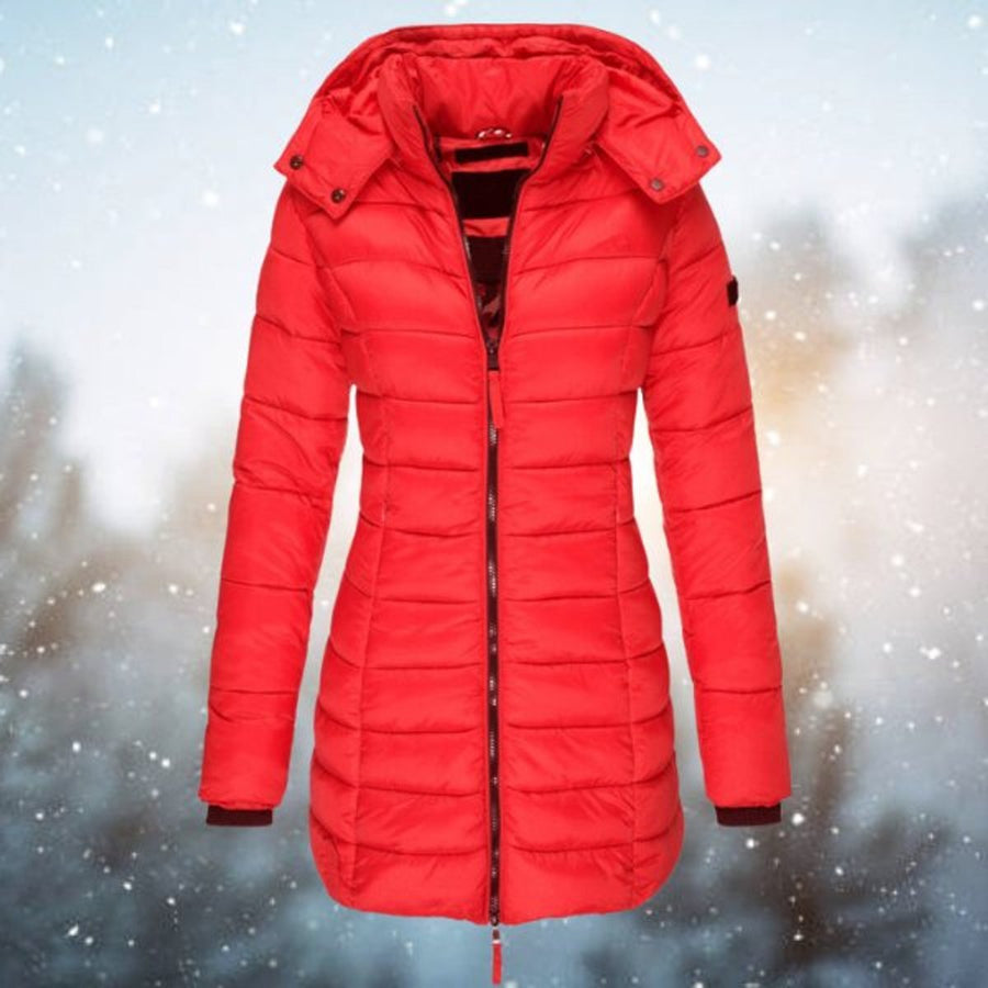 Ottilie | Women's Puffer Jacket – Long Hooded Quilted Padded Coat view 5