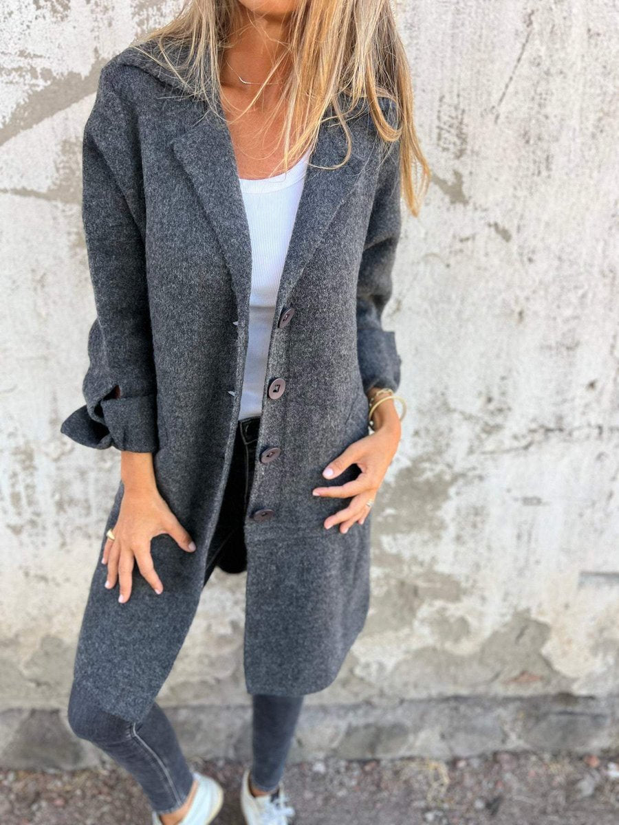 Kitty | Women's Winter Coat – Longline Button-Up Oversized, Plus Size view 4
