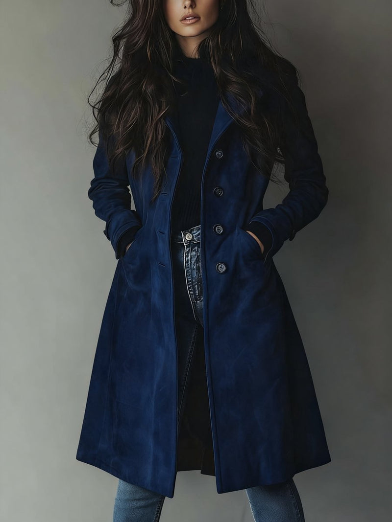 Penelope | Women's Trench Coat – Longline Double-Breasted Tailored