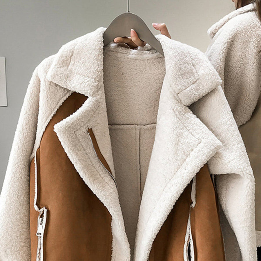 Wilhelmina | Women's Sherpa Jacket – Oversized Fleece Zip-Up view 2