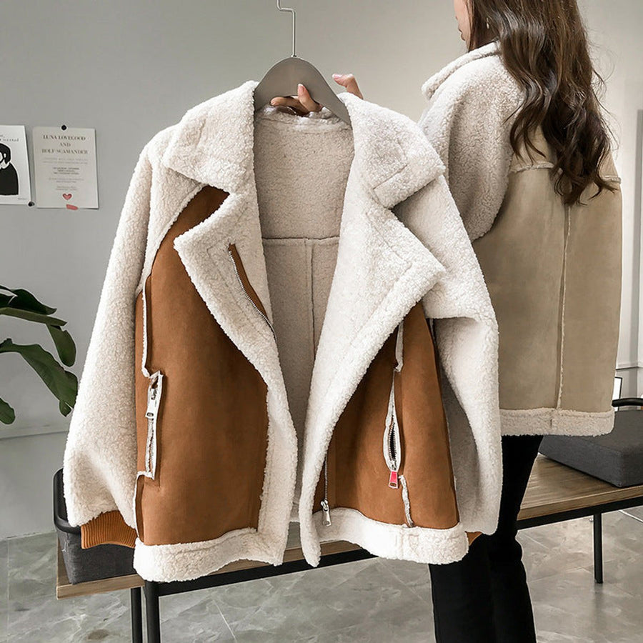 Wilhelmina | Women's Sherpa Jacket – Oversized Fleece Zip-Up view 3