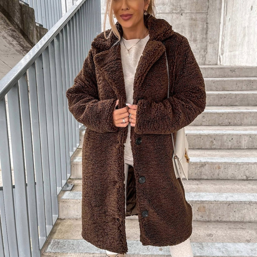 Frances | Women's Teddy Coat – Oversized Long Fleece, Plus Size view 4