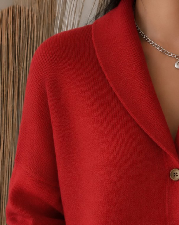 Romilly | Women's Winter Cardigan – Relaxed-Fit Button-Up Collared Knit view 4