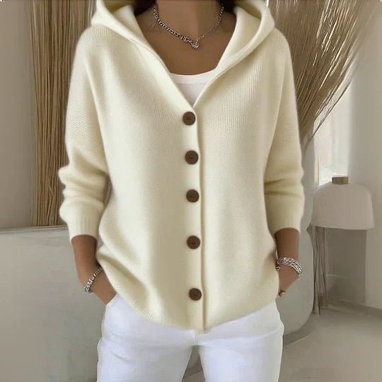Poppy | Women's Winter Cardigan – Relaxed-Fit Hooded Button-Front Knit, Plus Size view 2