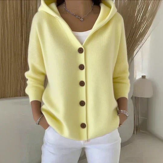 Poppy | Women's Winter Cardigan – Relaxed-Fit Hooded Button-Front Knit, Plus Size view 4