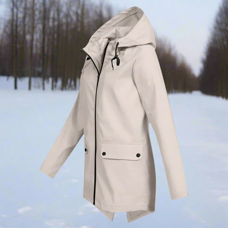 Edith | Women's Rain Jacket – Waterproof Hooded Zip-Up Adjustable Cuffs