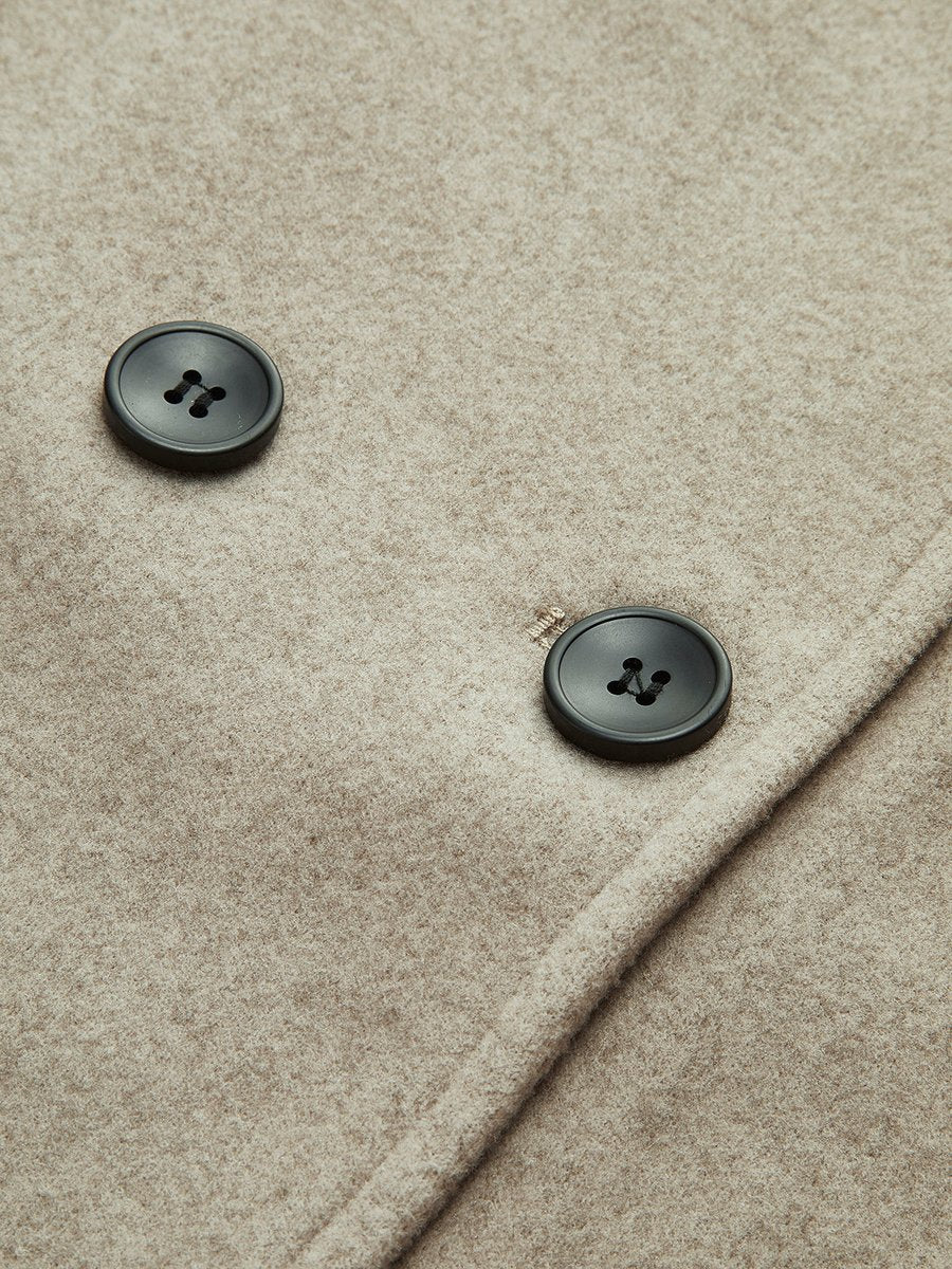 Cecily | Women's Winter Coat – Double-Breasted Stand Collar Pea Coat view 11