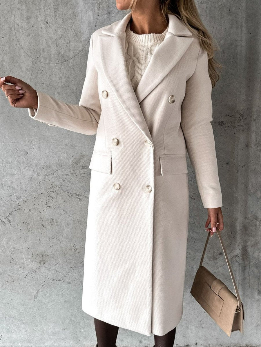 Alice | Women's Winter Coat – Long Double-Breasted Maxi Overcoat view 2