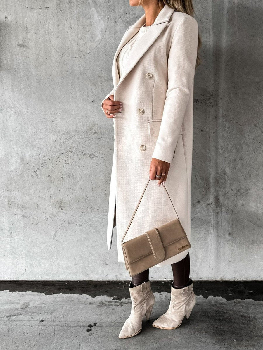 Alice | Women's Winter Coat – Long Double-Breasted Maxi Overcoat view 3